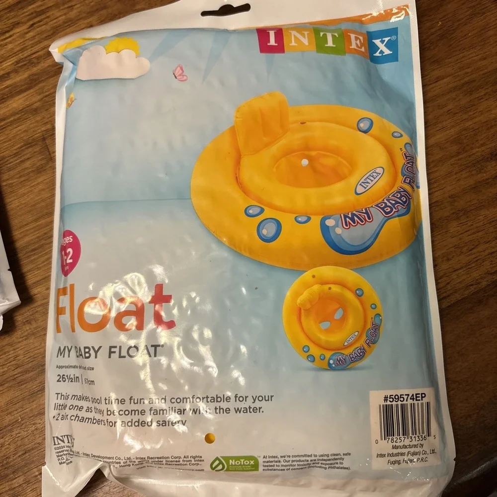 Intex My Baby Float New Sealed 59574EP Ages 1-2 Yellow Floatie Water Safety